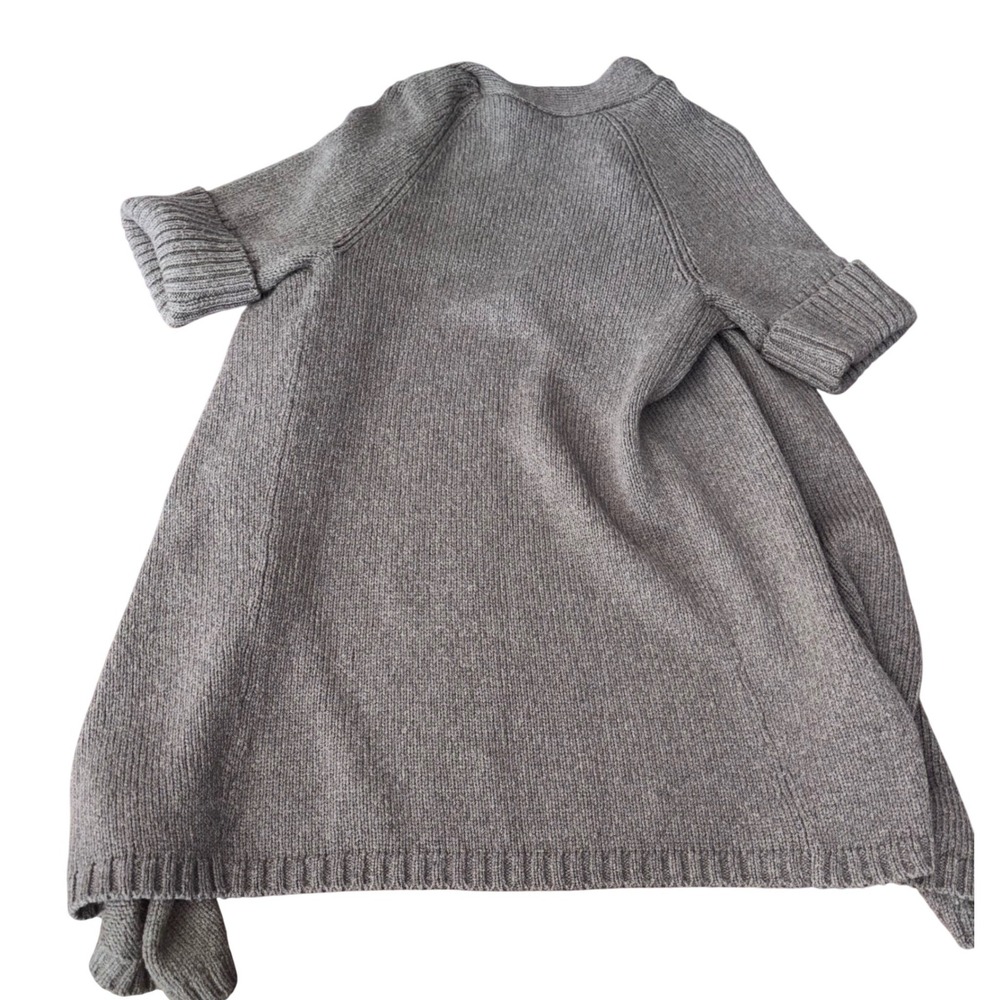 Vince | Taupe Brown | Wool Blend | Open Front Drape Cardigan | Short Sleeve | M - Picture 4 of 10